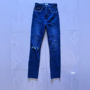 Pistola baggy jeans, dark denim, distressed high waist zip bottom size 23 thumbnail 3