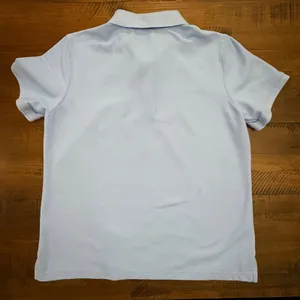 L.L.Bean Womens Relaxed Fit Polo Shirt Top light blue Short Sleeve Medium‎ Reg thumbnail 3