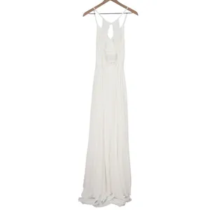 Lulus Romantic Inspiration Maxi Dress Womens M White Spaghetti Strap Faux-Wrap thumbnail 8