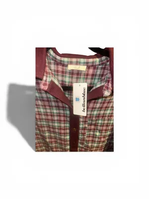 Easel SM Burgundy and Green Plaid Button-Down Shirt thumbnail 4