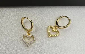 CZ Love Heart Dangle Drop Earrings for Women thumbnail 3