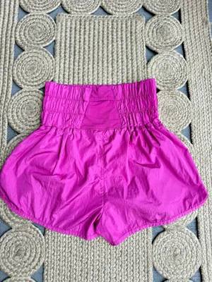 FP Movement The Way Home Hot Pink Smocked High Rise Shorts S thumbnail 3