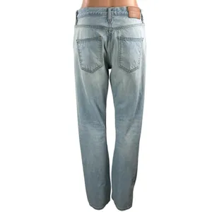 Zara Women's Blue Light Wash High Rise Distressed Straight Denim Jeans Size 6 thumbnail 3
