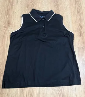 Cutter and Buck Black‎ Sleeveless Golf Polo Shirt M Womens Preppy Country Club thumbnail 1