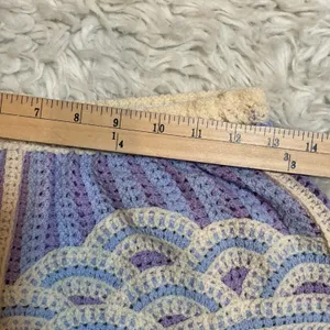 Unbranded Crochet Knit Shorts Purple Blue Scalloped Wave Boho Festival Small thumbnail 4