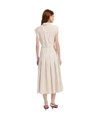 En Saison Quince Midi Shirt Dress in ecru Medium New Womens dresses thumbnail 13