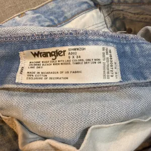 Wrangler High Rise Straight Leg Jeans Size 9x34 Light Wash Denim Vintage Boho thumbnail 7