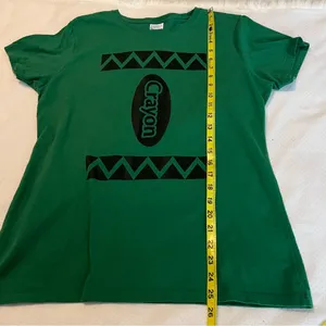 Green Crayon Short Sleeve T Shirt Women’s Size Large Costume Teacher Daycare thumbnail 7