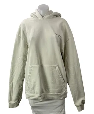 Talentless Women's Cream Long Sleeves Logo Pocket Hoodie Hooded Sweatshirt Sz L thumbnail 1