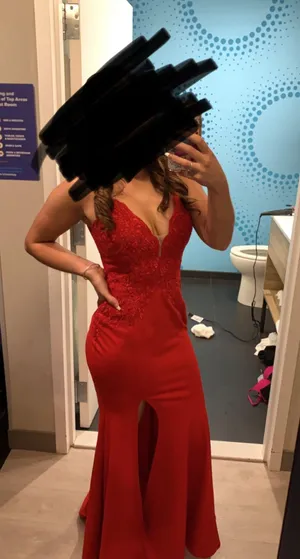 Cinderella Divine Red Prom Dress thumbnail 9