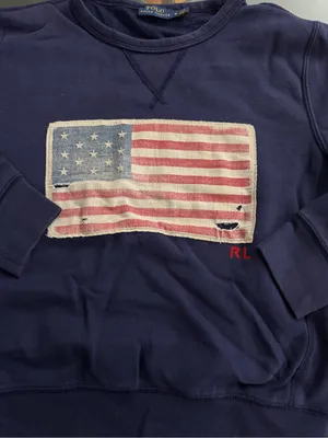 Polo Ralph Lauren USA Flag Navy Blue Sweatshirt Women's size M thumbnail 2