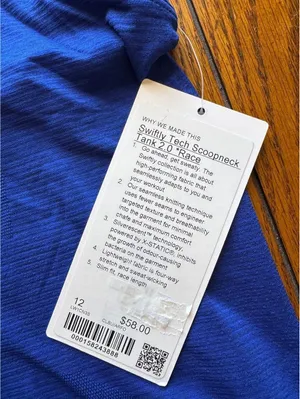 Lululemon Swiftly Tech Scoopneck Tank 2.0 Race Clubhouse Blue Size 12 NWT thumbnail 3