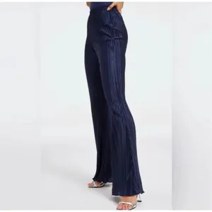 ✨Good American Always Fits Plisse Wide Leg Navy Sz 5/6=2x-3x Pants✨ thumbnail 3