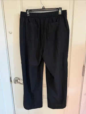 Old Navy High-Waisted Linen-Blend Wide-Leg Pants Black Jack thumbnail 5