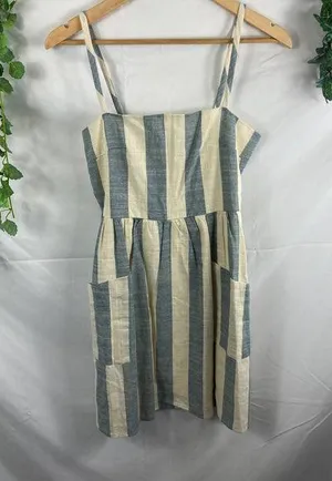 BP cotton striped woven dress thumbnail 1
