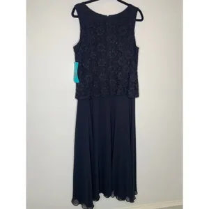 NWT R&M Richards Black Formal Dress Lace Chiffon Sz 18 thumbnail 7