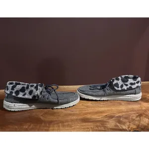 Hey Dude Britt Gray Women'S Shoes Cheetah Print Sz. 9 121773139 Euc thumbnail 3