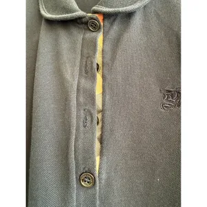 Burberry Brit Womens Navy Blue Puff Sleeve Polo‎ Shirt Peter Pan Collar Size S thumbnail 6