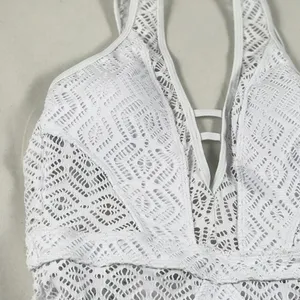MD White Crochet Floral Swimsuit thumbnail 3