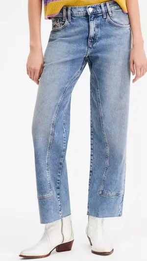 Free People Women's Risk Taker Mid-Rise Straight-Leg Jeans‎ Size 31 thumbnail 1