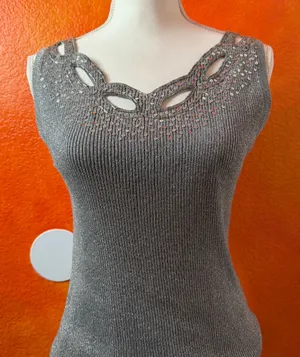 Once 1 Again Blouse Gray Size L thumbnail 1