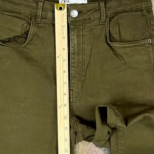 Zara High-Rise Skinny Olive Green Jeans 10 thumbnail 5