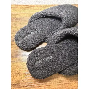 Bombas Sunday Slipper Faux-Fur Sherpa Slip-On Mule In Black - Women's Size 6 thumbnail 6