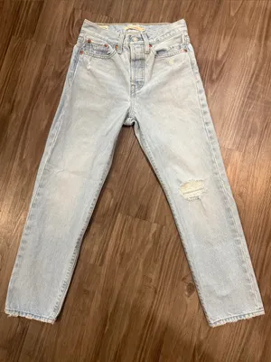 Levi’s Premium Wedgie Straight Jeans 24 Fits 25x25 Luxor Again Distressed $110 thumbnail 2