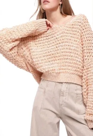 Free People Coconut V-neck sweater in‎ Sandy Combo Size Medium thumbnail 1