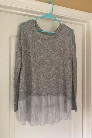 Abercrombie Grey Flowy Sweater thumbnail 1