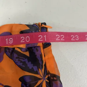 prettylittlething NWT Orange Floral Chiffon‎ Beach Flare Pants Women's Size 22 thumbnail 5