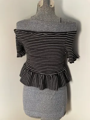 Who What Where Peplum Stripped shirt thumbnail 2