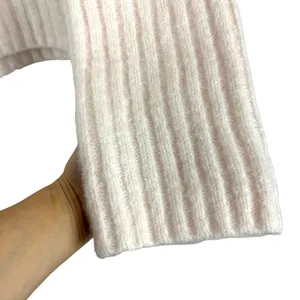 Zara Cream Light Pink Wool Alpaca Blend Ribbed Knit Turtleneck Sweater Medium thumbnail 10