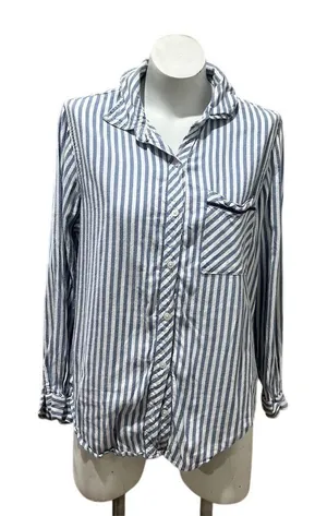 Aerie Women's Striped Long Sleeve Button-Up Shirt Multicolor Size M thumbnail 1