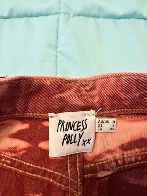 Princess Polly Burgundy Tie-Dye Jeans thumbnail 6