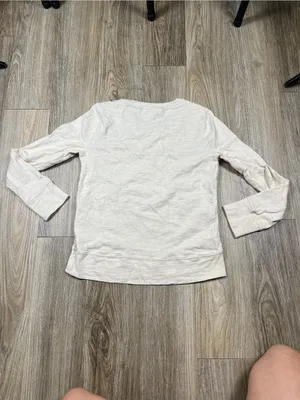 J. Crew Cream Crochet-Front Long Sleeve Top thumbnail 6