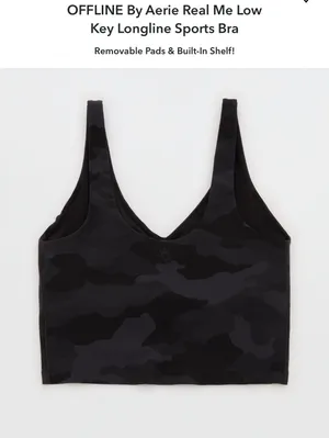 OFFLINE By Aerie Real Me Low Key Longline Sports Bra - XS Camouflage thumbnail 4