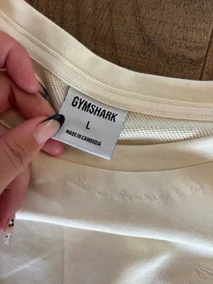 gymshark pale yellow long sleeve crop cropped pullover sweatshirt thumbnail 3