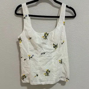 Anthropologie Vanessa Virginia Lace Corset Tank Top White Floral Embroidered 10 thumbnail 3