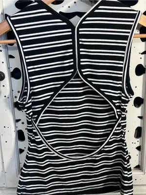 NWT Wild Fable Women’s Black White Striped Sleeveless Tank Top Size S thumbnail 7