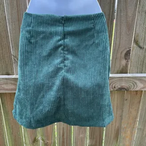 Lulus High Class Emerald Green Corduroy Mini Skirt thumbnail 3