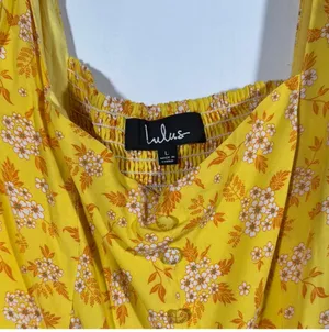 NWOT lulus yellow floral dress size large thumbnail 5