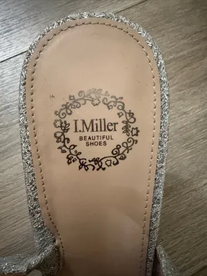 L.K. Miller Silver Glitter Slingback Pumps with Crystal Bow thumbnail 2