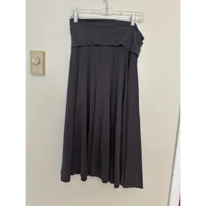 J. Crew Med. Midi Skirt Gray Cotton Modal Stretch Foldover Minimalist thumbnail 3