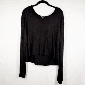 Athleta Black Speckled Harmony Pose Hoodie‎ Top thumbnail 3