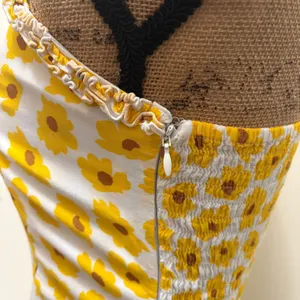 Faithfull the Brand Noemie‎ Midi Dress Yellow Constance Floral Print Size Small thumbnail 3