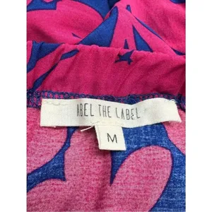 Abel the Label Floral Pink Blue Cassidy Maxi Skirt Side Slits Women’s Medium thumbnail 4