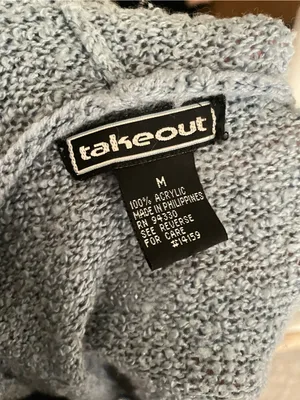 Takeout Y2K Vintage Fringed Trim Cuff Penny Lane Hooded Knit Zip Up Sweatshirt thumbnail 3