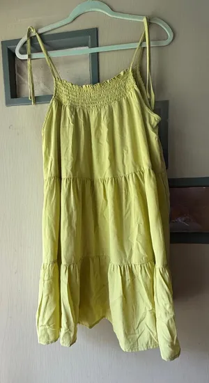 Forever 21 Lemon Yellow Tiered Mini Sundress thumbnail 1