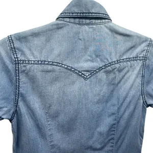 True Religion Y2K Button Front Chambray Western Rodeo‎ Top Size XS thumbnail 6